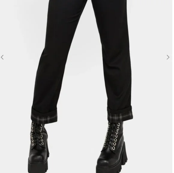 Disturbia Clover Check Contrast Trousers - Picture 3 of 9